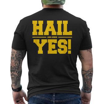 State Of Michigan Hail Ann Arbor Yes U M Aa Men's T-shirt Back Print - Monsterry CA