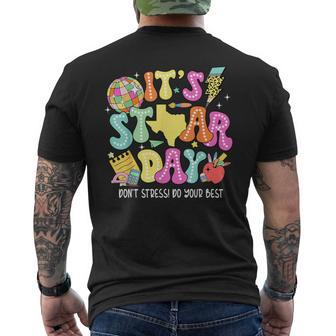 State Testing Retro It's Staar Day Don't Stress Do Your Best Men's T-shirt Back Print - Seseable