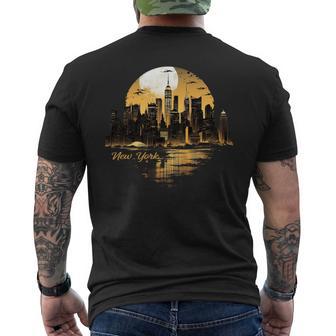 Statue De La Liberté Du Centre-Ville De New York Manche Longue T-shirt imprimé au dos - Cadeauxyz