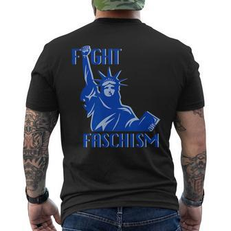 Statue Of Liberty Fight Fascism Resist Anti Trump Men's T-shirt Back Print - Monsterry DE