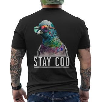 Stay Coo Pigeon Lover Animal Lover Birds Owner Men's T-shirt Back Print - Monsterry