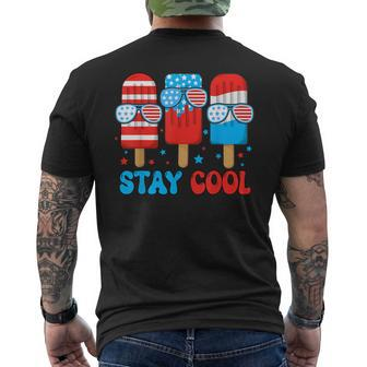 Stay Cool 4Th July Popsicle American Flag Boy Toddler Men's T-shirt Back Print - Thegiftio UK