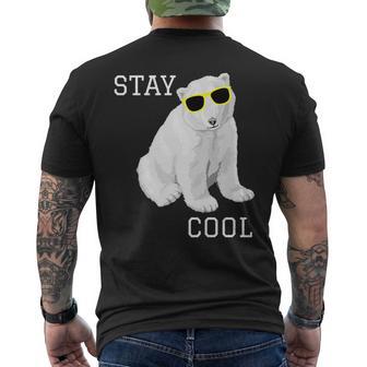 Stay Cool Cute Baby Polar Bear Cub With Sunglasses Men's T-shirt Back Print - Monsterry CA