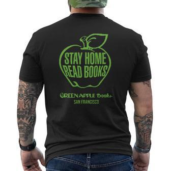 Stay Home Read Books Green Apple Books Mens Back Print T-shirt - Thegiftio UK