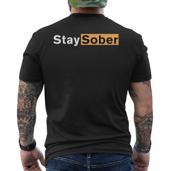 Stay Sober Na Aa Narcotics Anonymous Sobriety Life Men's T-shirt Back Print - Monsterry CA