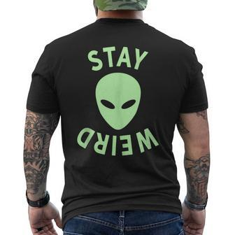 Stay Weird Stay Weird Alien Upside Down Men's T-shirt Back Print - Monsterry