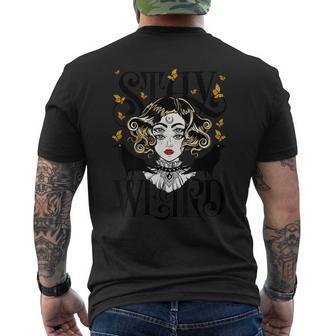 Stay Weird Rose And The Ravens Devil Girl Men's T-shirt Back Print - Seseable