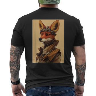 Steampunk Fox Steampunk Steampunk Fox Men's T-shirt Back Print - Monsterry