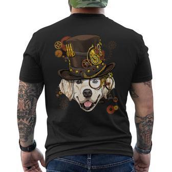 Steampunk Golden Retriever Dog Steampunk Lovers Men's T-shirt Back Print - Monsterry AU