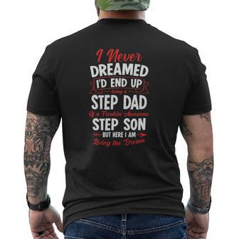Being A Step Dad Of A Freakin' Awesome Step Son Mens Back Print T-shirt | Mazezy