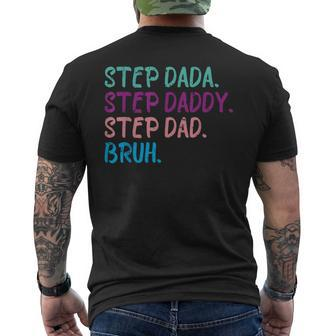 Step Dada Step Daddy Step Dad Bruh Happy Fathers Day Vintage Men's T-shirt Back Print - Thegiftio UK