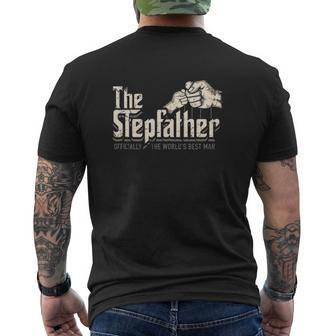 The Stepfather Officially The World's Best Man Father's Day Fist Bump Mens Back Print T-shirt | Mazezy