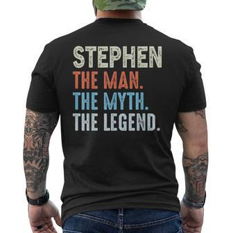 Stephen The Legend Name Personalized Cute Idea Vintage Men's T-shirt Back Print - Monsterry
