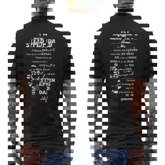 To My Stepped Up Dad His Name Mens Back Print T-shirt - Thegiftio