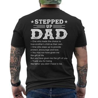Stepped Up Dad One Who Made The Choice To Love Child Fathers Men's T-shirt Back Print - Monsterry