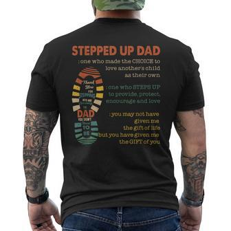 Stepped Up Dad One Who Made The Choice To Love Fathers Day Men's T-shirt Back Print - Monsterry