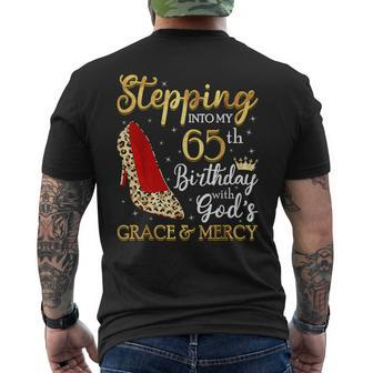 Stepping Into My 65Th Birthday With God's Grace & Mercy Men's T-shirt Back Print | Mazezy DE