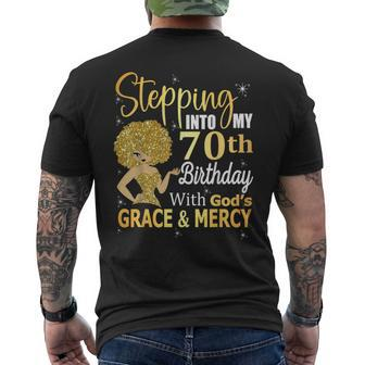 Stepping Into My 70Th Birthday With God's Grace And Mercy Men's T-shirt Back Print | Mazezy DE