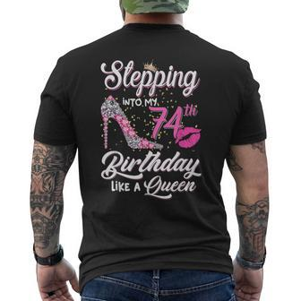 Stepping Into My 74Th Birthday Like A Queen Women Men's T-shirt Back Print | Mazezy DE