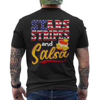 Sterne Streifen Und Salsa Mexiko Us Mexikanisch Amerikanisch T-Shirt mit Rückendruck - Seseable