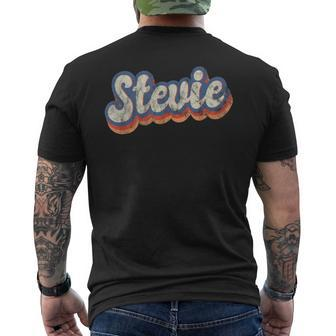 Stevie Personalized Name Custom Lettering 70'S Men's T-shirt Back Print - Monsterry UK