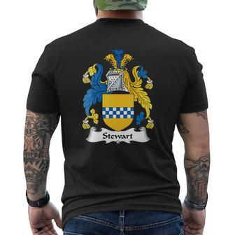 Stewart Family Crest Scottish Family Crests Mens Back Print T-shirt - Thegiftio UK