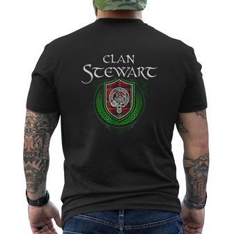 Stewart Surname Scottish Clan Tartan Crest Badge Mens Back Print T-shirt - Thegiftio UK