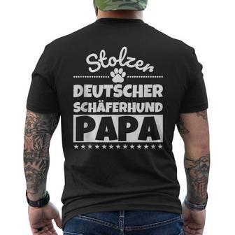 Stolzer Deutscher Schäferhund Papa T-Shirt mit Rückendruck - Geschenkecke