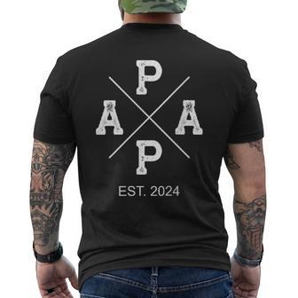 Stolzer Papa 2024 Papa Life Papa Est 2024 T-Shirt mit Rückendruck - Geschenkecke