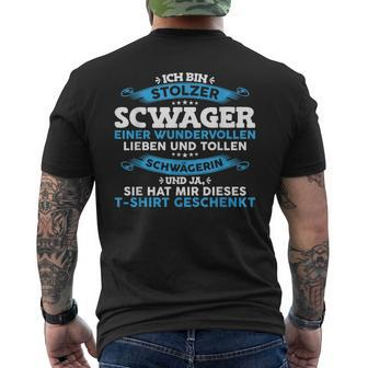 Stolzer Schwager Einer Sin-Law German Language T-Shirt mit Rückendruck - Seseable