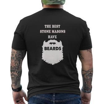 Stone Mason Beards Mustaches Block Cement Masonry Mens Back Print T-shirt - Thegiftio UK