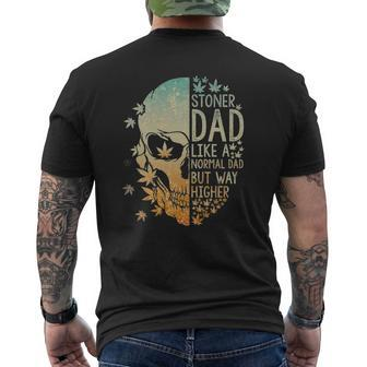 Stoner Dad Like A Normal Dad But Way Higher Father's Day Mens Back Print T-shirt | Mazezy