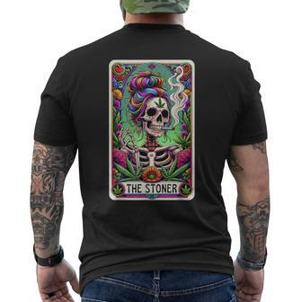 The Stoner Retro Style 420 Cannabis Weed Skeleton Tarot Card Men's T-shirt Back Print | Mazezy CA