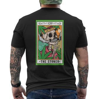 The Stoner Tarot Card Skeleton Cannabis Weed Lover Marijuana Men's T-shirt Back Print - Seseable
