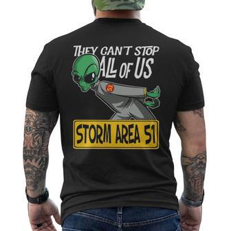 Storm Area 51 They Can't Stop All Of Us Running Alien Men's T-shirt Back Print | Mazezy