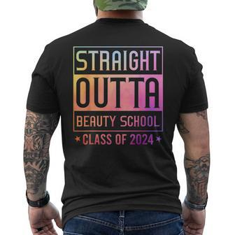 Straight Outta Beauty School Graduation Class Of 2024 Men's T-shirt Back Print - Monsterry AU