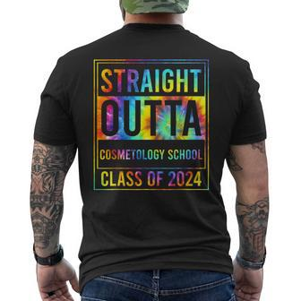 Straight Outta Cosmetology School Graduation Idea Class 2024 Men's T-shirt Back Print - Monsterry