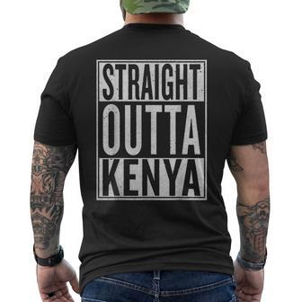 Straight Outta Kenya Travler Idea Men's T-shirt Back Print - Thegiftio UK