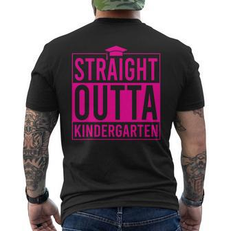 Straight Outta Kindergarten Graduation Idea Class Of 2024 Men's T-shirt Back Print - Seseable