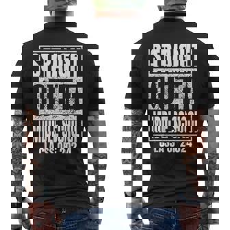 Straight Outta Middle School Class 2024 Graduation Men's T-shirt Back Print - Seseable