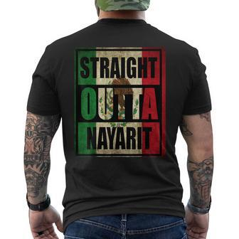 Straight Outta Nayarit Mexico T Men's T-shirt Back Print - Monsterry AU