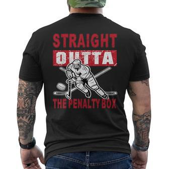 Straight Outta The Penalty Box Hockey For Men Men's T-shirt Back Print - Seseable
