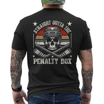 Straight Outta The Penalty Box Hockey Player Fan Lover Men's T-shirt Back Print - Monsterry UK