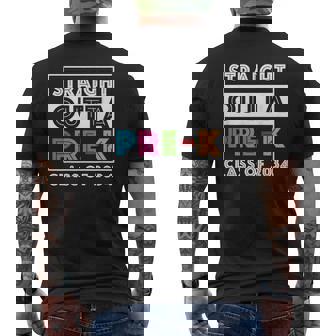 Straight Outta Pre-K Class Of 2034 Graduation Mens Back Print T-shirt - Thegiftio