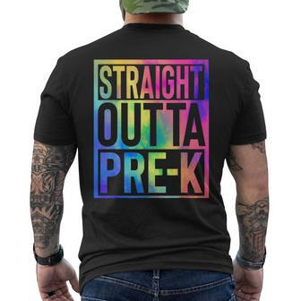 Straight Outta Pre K Last Day Of School Graduate Tie Dye Men's T-shirt Back Print - Monsterry