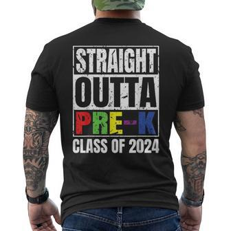 Straight Outta Pre-K School Graduation Class Of 2024 Men's T-shirt Back Print - Seseable