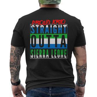 Straight Outta Sierra Leone Leonean Flag Krio Sierra Leone Men's T-shirt Back Print - Monsterry DE