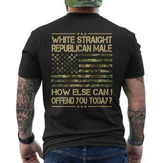 Straight White Republican Male American Flag Patriotic Men's T-shirt Back Print - Monsterry UK