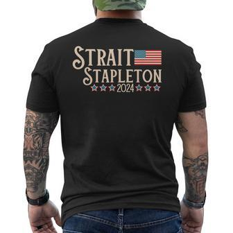 Strait Stapleton 2024 American Flag Country Festival Concert Men's T-shirt Back Print - Seseable