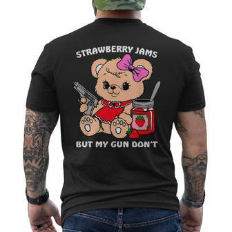 Strawberry Jams But My Gun Don't Men's T-shirt Back Print - Seseable